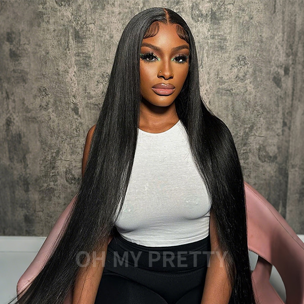 OhMyPretty Straight 13x4 Lace Front Wig with Pre-plucked Edges