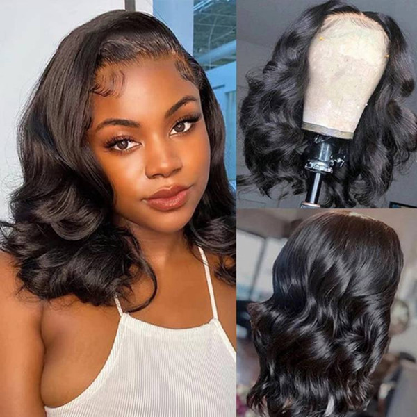OhMyPretty Wear Go Body Wave Bob 6x4 HD Lace Wig Glueless Short Wig 100% Human Hair Beginner Friendly