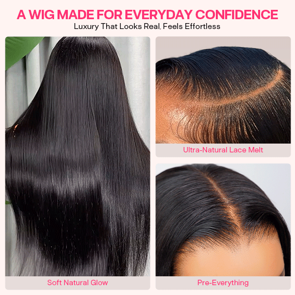 Luxury Wear Go 13x6 Silky Straight Glueless Wig HD Lace Front Wig With Invisi Draw-strings