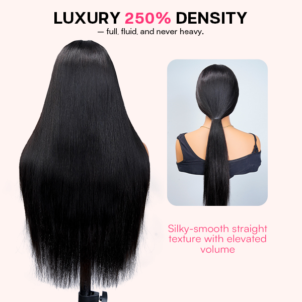 Luxury Wear Go 13x6 Silky Straight Glueless Wig HD Lace Front Wig With Invisi Draw-strings