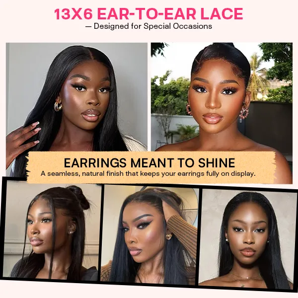 Luxury Wear Go 13x6 Silky Straight Glueless Wig HD Lace Front Wig With Invisi Draw-strings