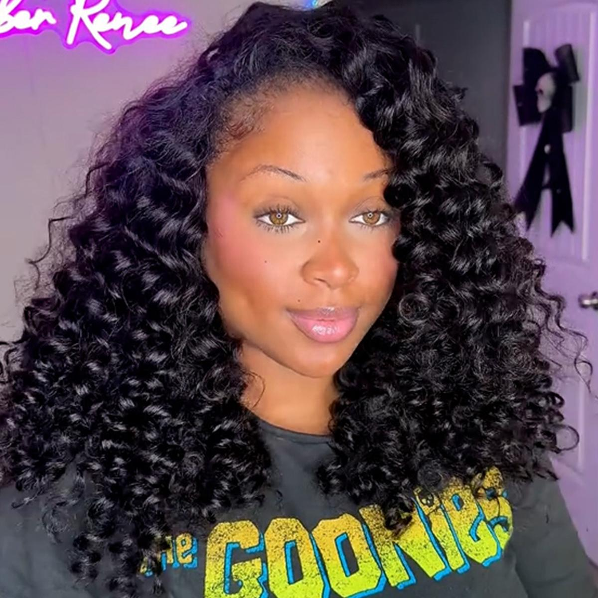 Wand Curls Yaki Straight 3 In 1 Half Wig Drawstring Band Flip Over Wear Go Wig For Beginner Invisible Hairline Flash Sale