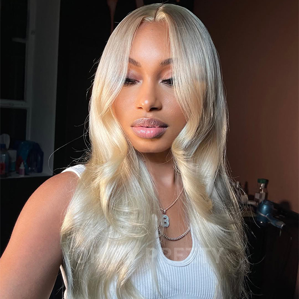 OhMyPretty Wear Go Glueless 613 Blond Color Body Wave 6x4 HD Lace Closure Wig With Pre-plucked Hairline Pre-cut Lace
