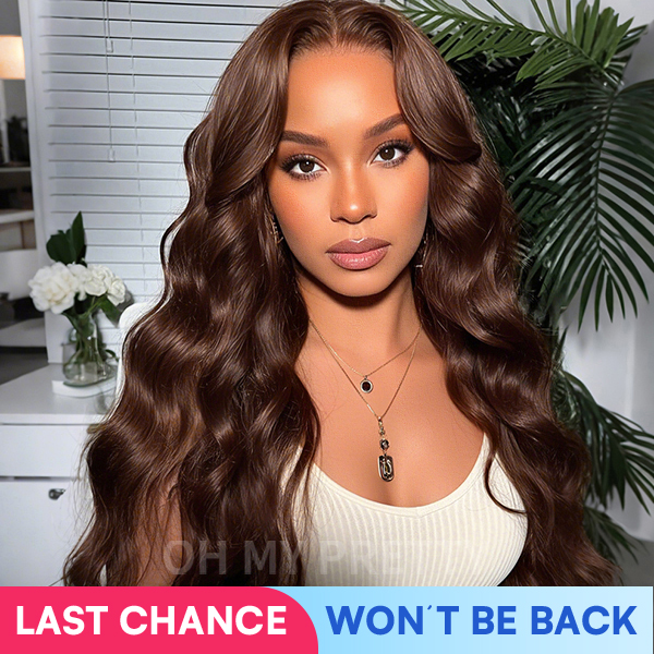 OhMyPretty Face-Framing Layers #4 Dark Brown Colored Loose Wave  Wear Go Glueless 7x5 Lace Wig Human Hair Wig