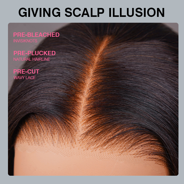 OhMyPretty Wear Go Glueless 9x6 Lace Straight Wig M Cap Super Natural Hairline Silky Human Hair  Mini Knots Pre plucked &Pre Bleached & Pre Cut