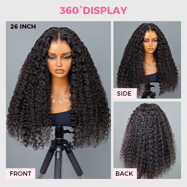 OhMyPretty Wear Go Glueless Water Wave 9x6 Lace Wig M Cap Pre-Bleached Mini Knots Pre-Plucked