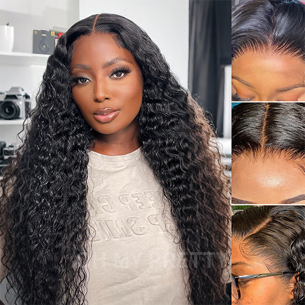 OhMyPretty Water Wave 13x4 Lace Front Wig with Pre-plucked Edges