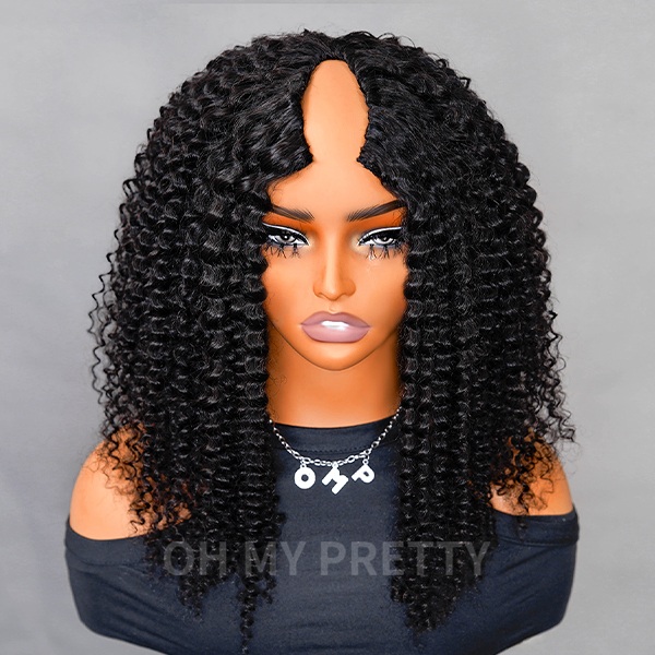 22 inch v part wig kinky curly