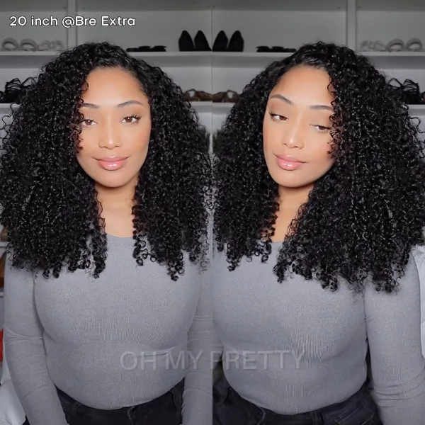 OhMyPretty Bleach Knots Glueless Kinky Curly Wear Go 6x4 HD Lace Wig With Pre-plucked Edges
