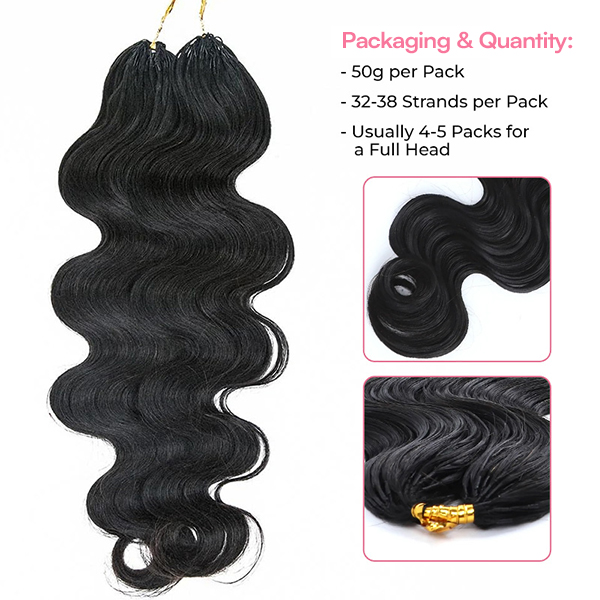 Body Wave Crochet Human Hair for Natural Boho Braids Miracle Knots Ready Time-Saving Pre-Separated Tangle Free