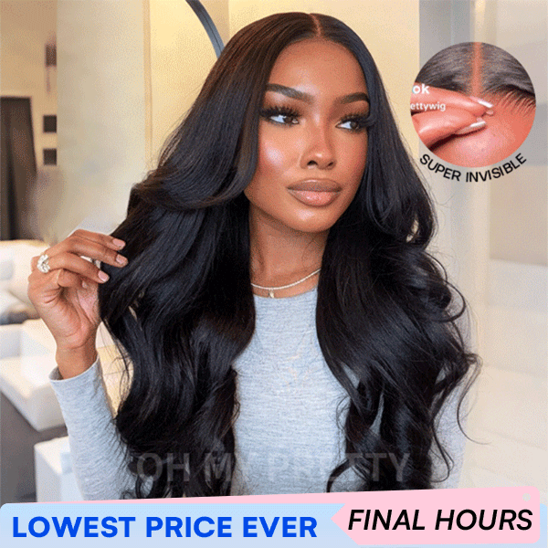 Face-Framing Trendy Layers Pre-Everything M Cap Wear Go Upgraded Body Wave Glueless 9x6 Lace Wig Pre plucked &Pre Bleached & Pre Cut