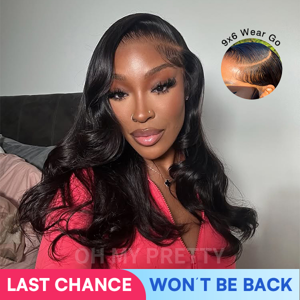 [Model Length = $105] Side Part Layer Cut Body Wave 9x6 M Cap Wear Go Glueless Wig Invisi Draw Strings With Baby Hair Pre Bleached Single Knots