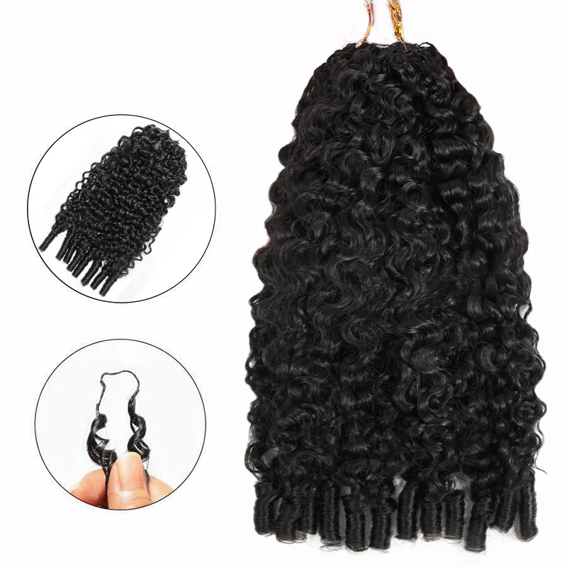 Burmese Curly Crochet Human Hair for Natural Boho Braids Miracle Knots Ready Time-Saving Pre-Separated Tangle Free