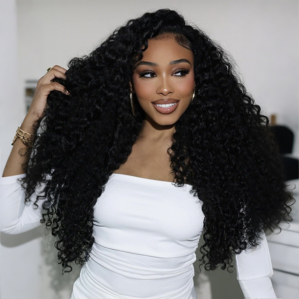 Wear Go 13x6 Burmese Curly Glueless Wig HD Lace Front Wig Real Ear To Ear With Invisi Draw-string Wig
