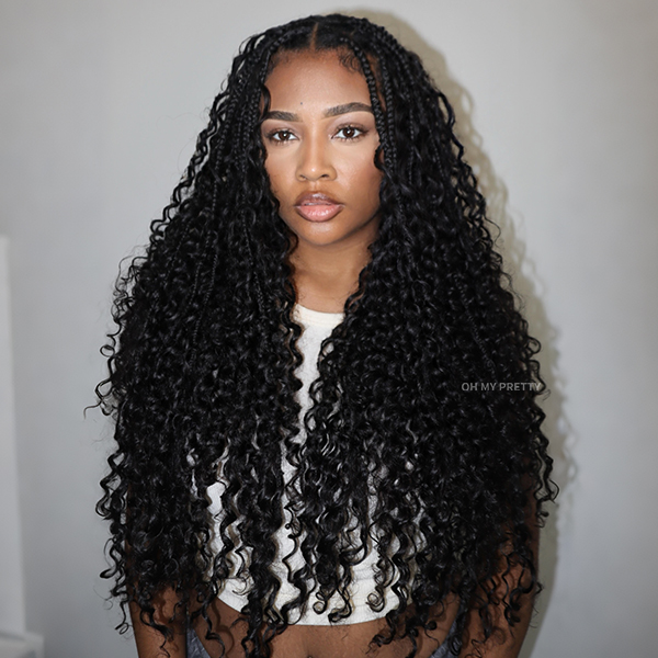 Water Wave Crochet Human Hair for Natural Boho Braids Miracle Knots Ready Time-Saving Pre-Separated Tangle Free