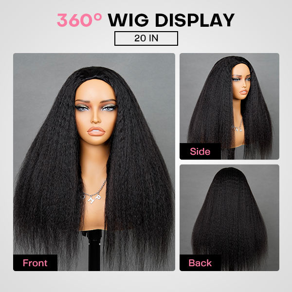 250 density kinky straight half wigs