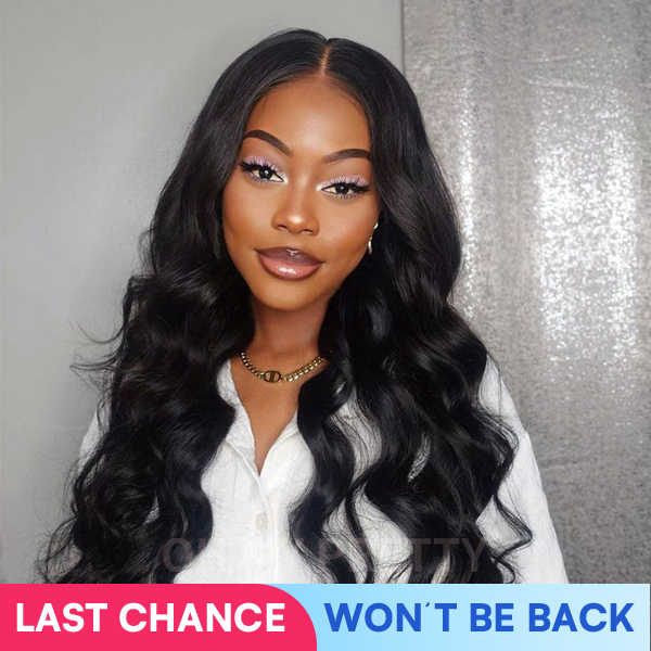OhMyPretty Bleach Knots Glueless Body Wave Wear Go 7x5 Lace Wig With Pre-plucked Edges Pre-Cut Zig Zag Lace Invisible Knots