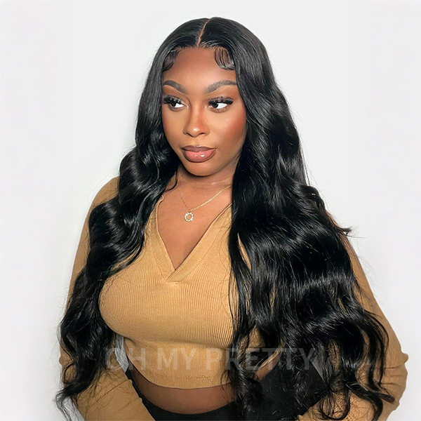 OhMyPretty Body Wave 13x4 Lace Front Wig with Pre-plucked Edges