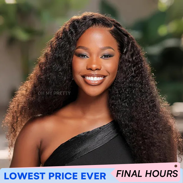 Luxury Wear Go 13x6 Kinky Curly Glueless Wig HD Lace Front Wig Real Ear To Ear With Invisi Draw-string Wig