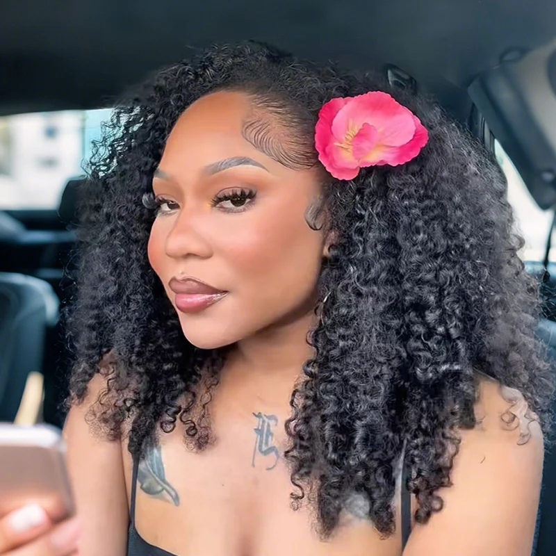 OhMyPretty kinky straight half wig