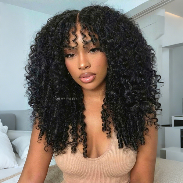 Luxury Wear Go 13x6 Burmese Curly Glueless Wig Lace Front Wig 250% Density Real Ear To Ear With Invisi Draw-string Wig Flash Sale