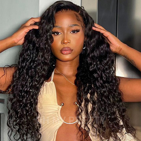 OhMyPretty Water Wave 13x4 Lace Front Wig with Pre-plucked Edges