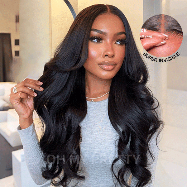 Face-Framing Trendy Layers Pre-Everything M Cap Wear Go Upgraded Body Wave Glueless 9x6 Lace Wig Pre plucked &Pre Bleached & Pre Cut
