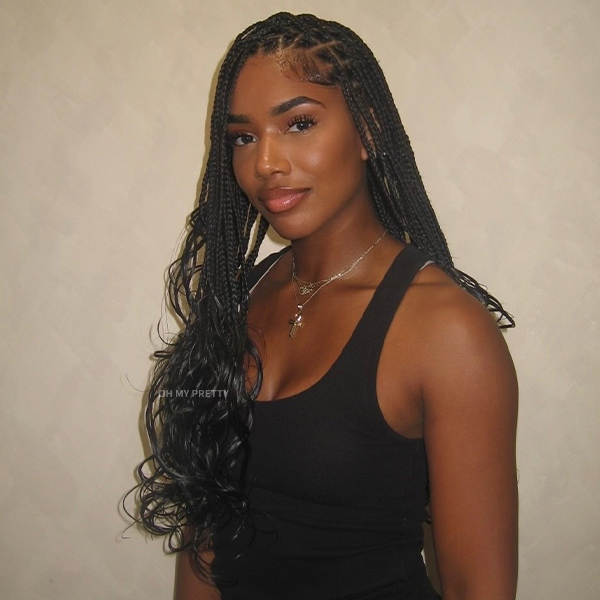 French Curl Feather Crochet Human Hair Invisible Miracle Knots Style for Boho Braids Pre-Separated Tangle Free