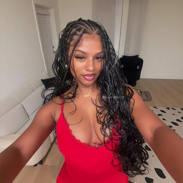 French Curl Feather Crochet Human Hair Invisible Miracle Knots Style for Boho Braids Pre-Separated Tangle Free