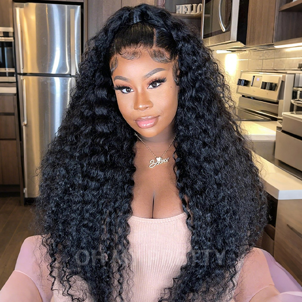 OhMyPretty Water Wave 13x4 Lace Front Wig with Pre-plucked Edges