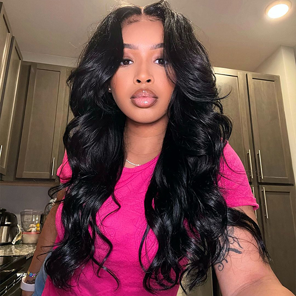 180 density body wave m cap layered wig