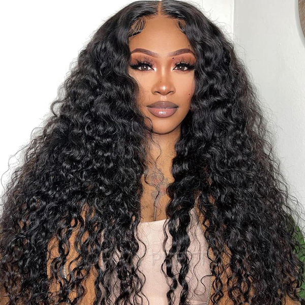 OhMyPretty Wear Go Glueless Deep Wave 9x6 Lace Wig M Cap Pre-Bleached Mini Knots Pre-Plucked