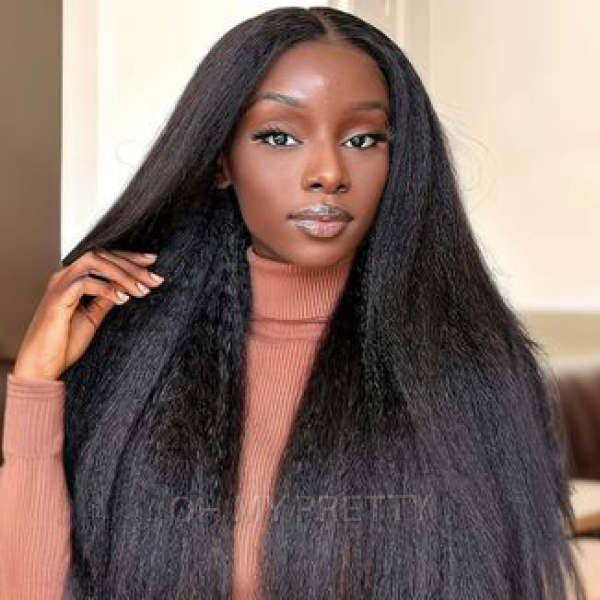 v part wig kinky straight