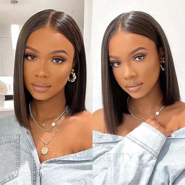 OhMyPretty Straight M-Cap 9x6 Wear Go Glueless Wig Short Bob Wig Mini Knots