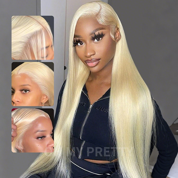 OhMyPretty #613 Blonde Straight 13x4 Lace Front Wig with Pre-plucked Edges