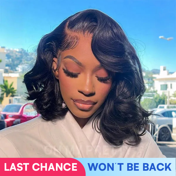 OhMyPretty Body Wave M-Cap 9x6 Wear Go Glueless Wig Short Bob Wig Mini Knots