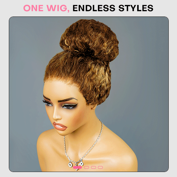 OhMyPretty Wear Go Glueless Highlight Brown Deep Wave 7x5 Lace Wig With Pre-plucked Hairline Secure 3D Dome Cap