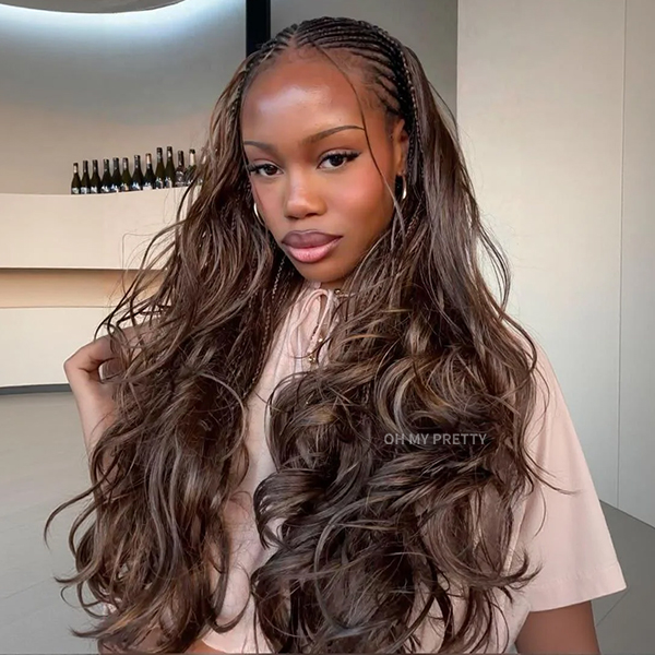 #4 Chocolate Brown Body Wave Crochet Human Hair Pre-Separated for Boho Braids & Miracle Knots Tangle Free & Reusable