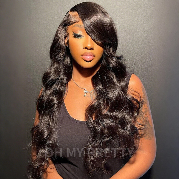 OhMyPretty Body Wave 13x4 Lace Front Wig with Pre-plucked Edges
