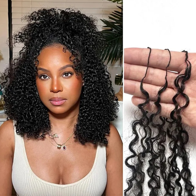 Kinky Curly Crochet Human Hair for Natural Boho Braids Miracle Knots Ready Time-Saving Pre-Separated Tangle Free