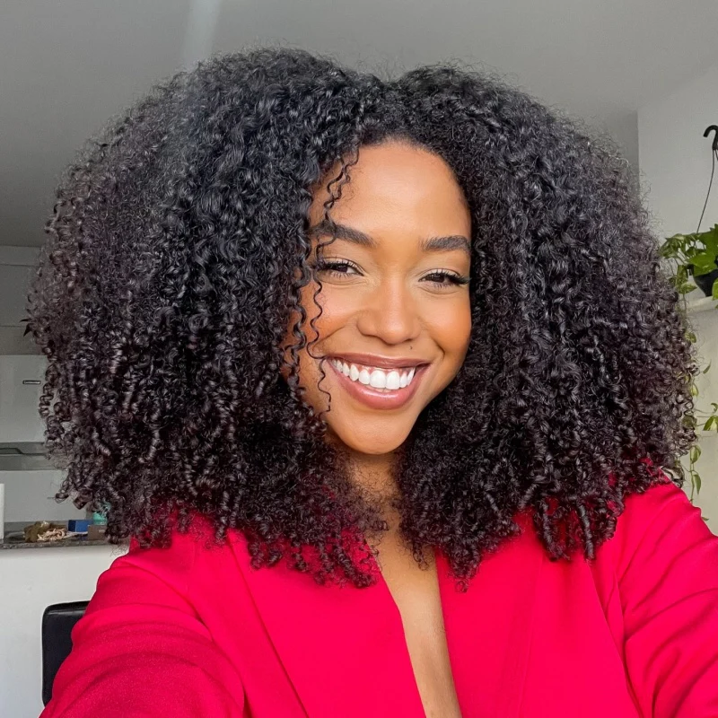 afro curly half wig full volume