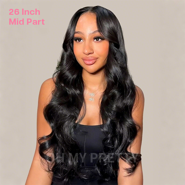 OhMyPretty Body Wave 13x4 Lace Front Wig with Pre-plucked Edges