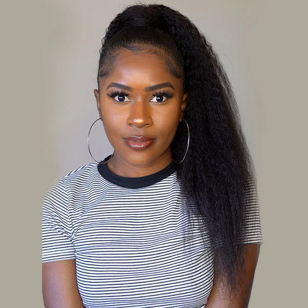 OhMyPretty Kinky Straight Drawstring Ponytail With InvisiFit Strap 100% Human Hair Extension