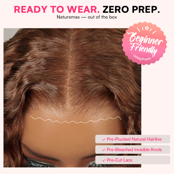 New In Luxury Wear Go 13x6 Chocolate Brown Burmese Curly Glueless Wig HD Lace Front Wig With Invisi Draw-strings