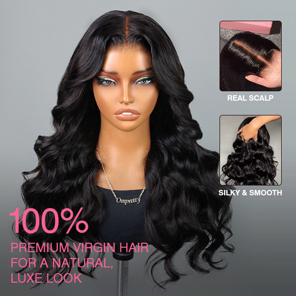 OhMyPretty Wear Go Glueless 9x6 Lace Body Wave Wig M Cap Pre Cut Lace with Natural Hairline Mini Knots