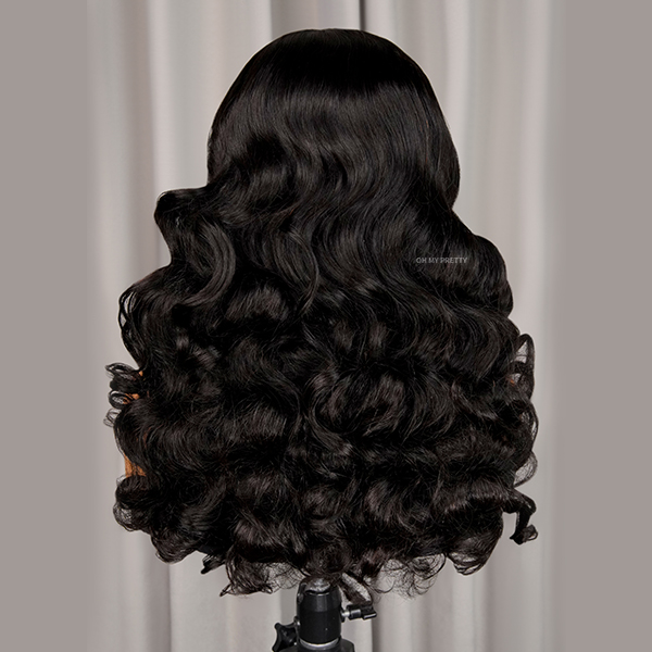 OhMyPretty Wear Go Glueless 9x6 Lace Ocean Wave Wig M Cap Pre-Bleached Tiny Knots Pre-Plucked Natural Hairline Wig 100% Human Hair