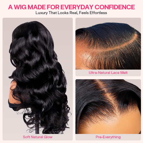 Luxury Wear Go 13x6 Body Wave Glueless Wig HD Lace Front Wig With Invisi Draw-strings