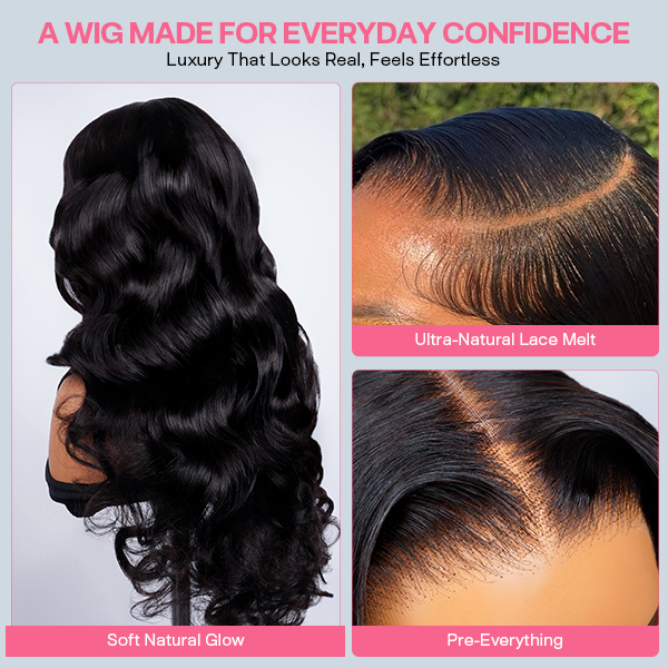 Luxury Wear Go 13x6 Body Wave Glueless Wig HD Lace Front Wig With Invisi Draw-strings
