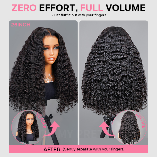 Voluminous & Bouncy Burmese Curly  M-Cap 9x6 Draw-strings Wear Go Wig Bleached Knots Glueless Wig