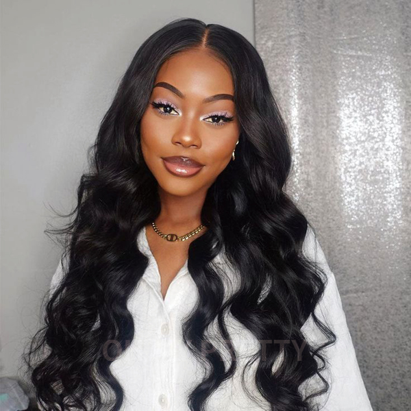OhMyPretty Bleach Knots Glueless Body Wave Wear Go 6x4 HD Lace Wig With Pre-plucked Edges Pre-Cut Zig Zag Lace Invisible Knots